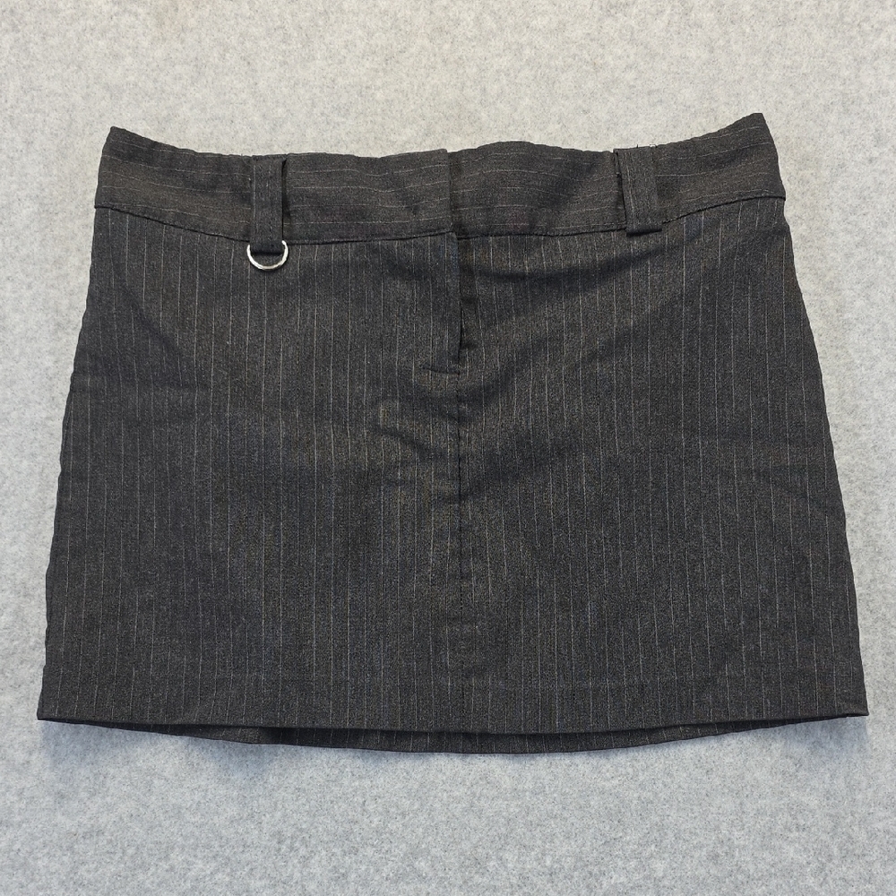 One Love Pinstripe Mini Skirt Size S – Gray Stretch